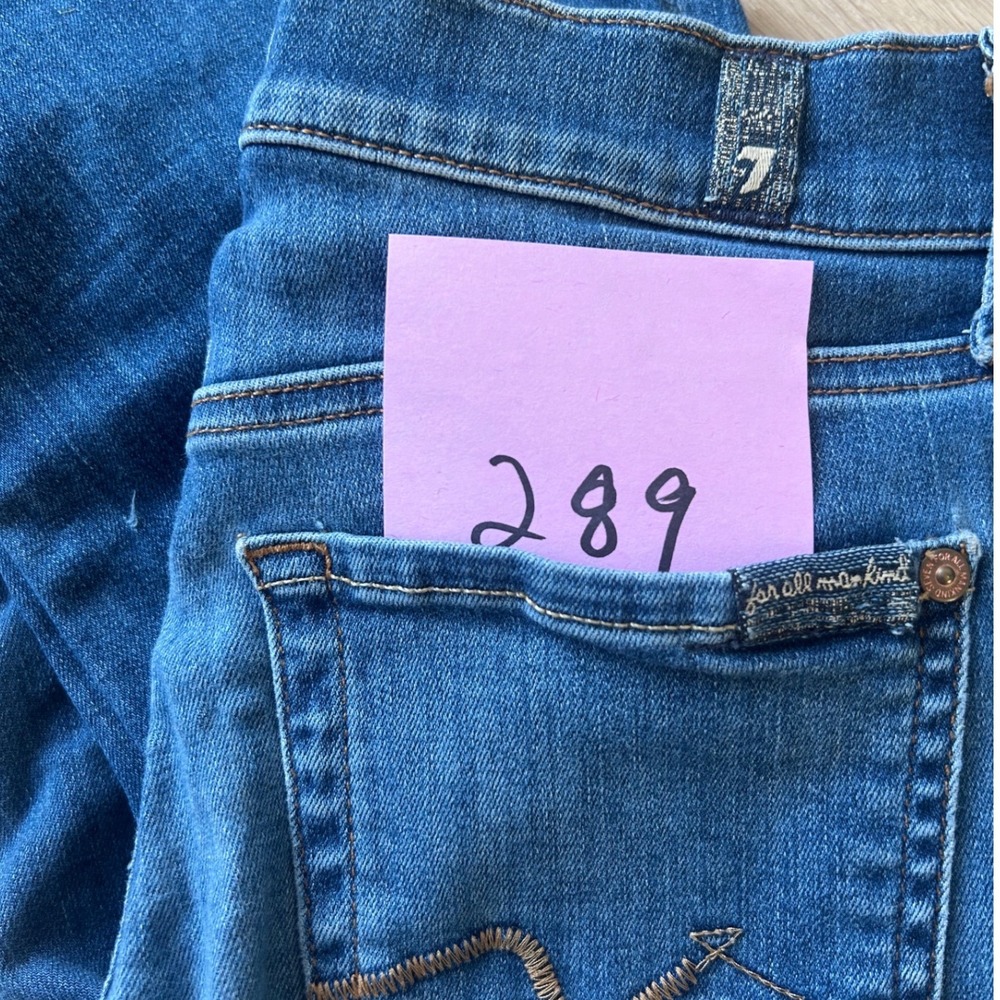 7 For All Mankind Ankle Gwenevere Jeans Womens 27 Blue Skinny Med Wash Stretch - Picture 9 of 10